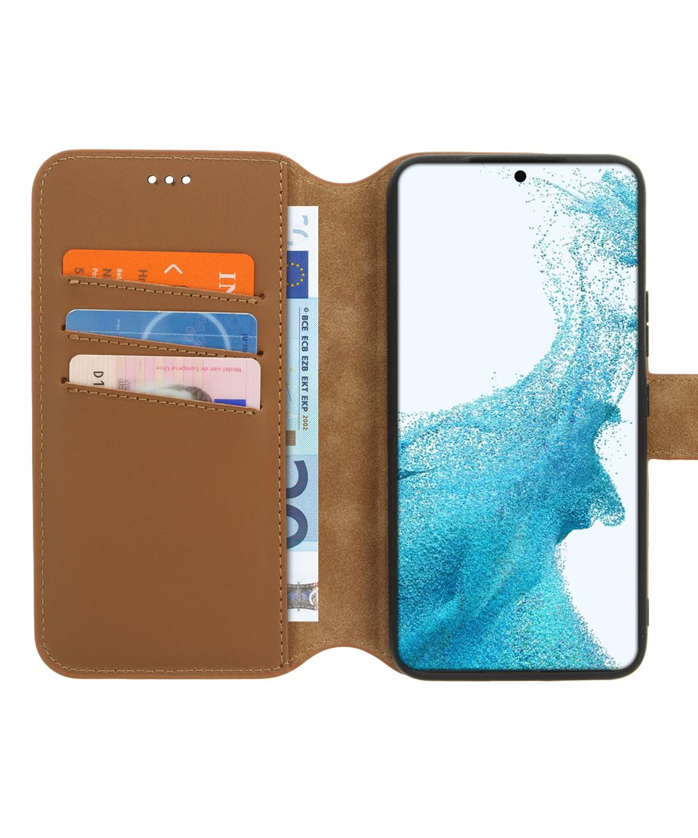 Minim 2-in-1 Samsung Galaxy S22 Hoesje Book Case en Back Cover Bruin afbeelding 1