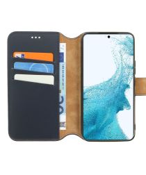 Minim 2-in-1 Samsung Galaxy S22 Hoesje Book Case en Back Cover Blauw