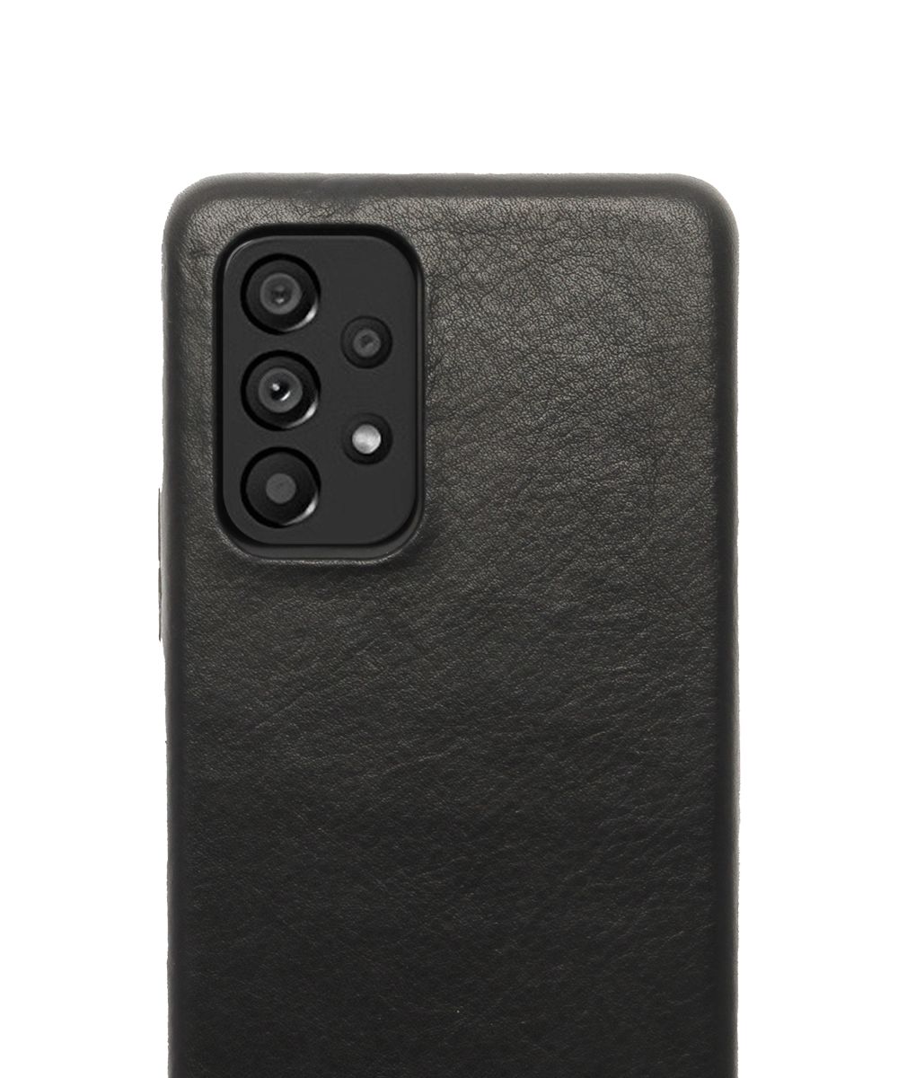 Minim Samsung Galaxy A53 Hoesje Back Cover Leer Zwart afbeelding 1