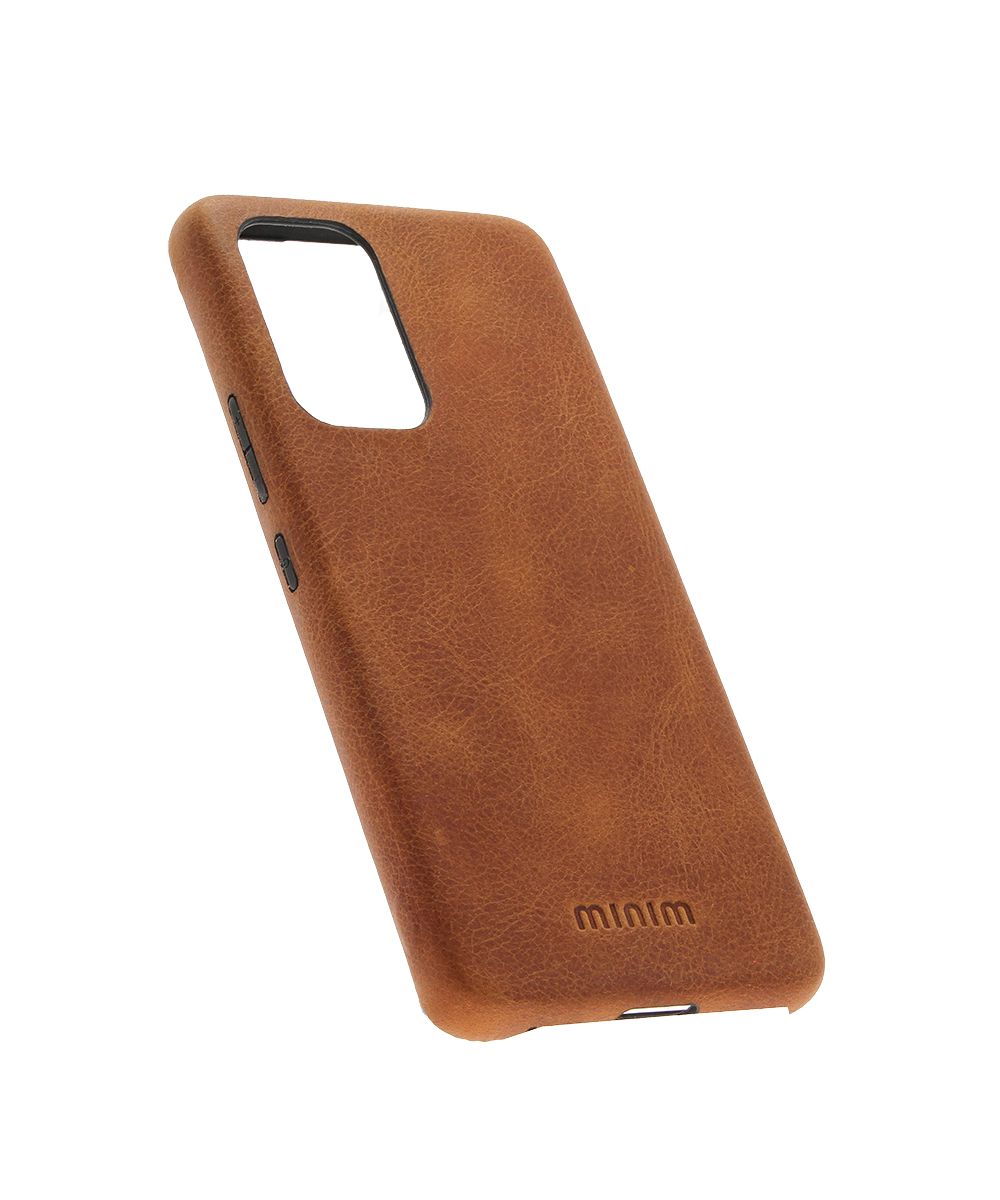 Minim Samsung Galaxy A53 Hoesje Back Cover Leer Cognac afbeelding 1