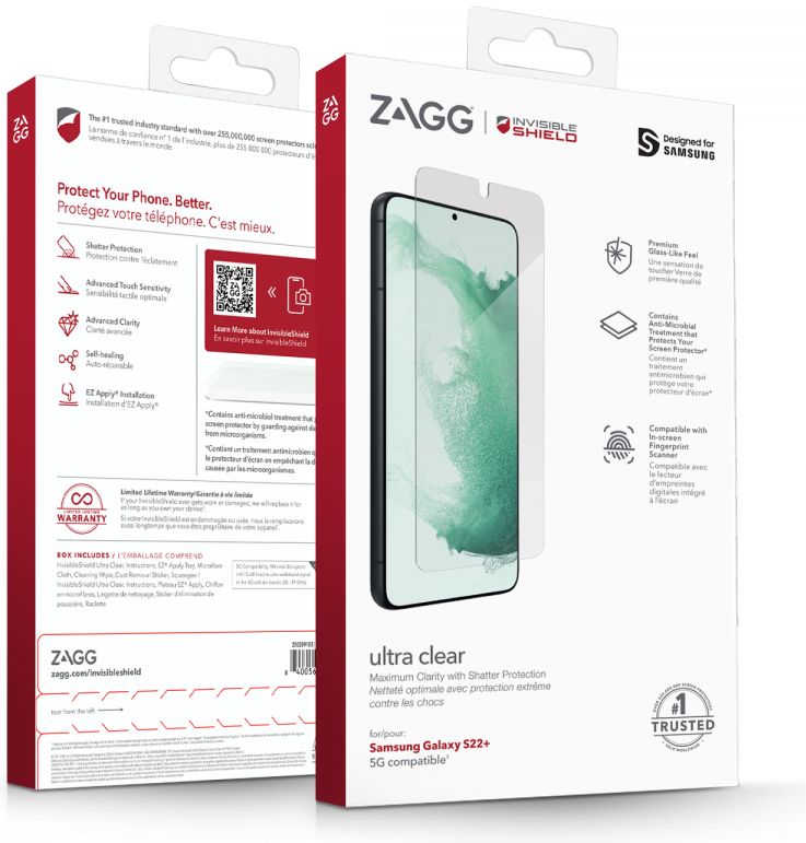 InvisibleShield Ultra Clear+ Samsung Galaxy S22 Plus Screen Protector afbeelding 13