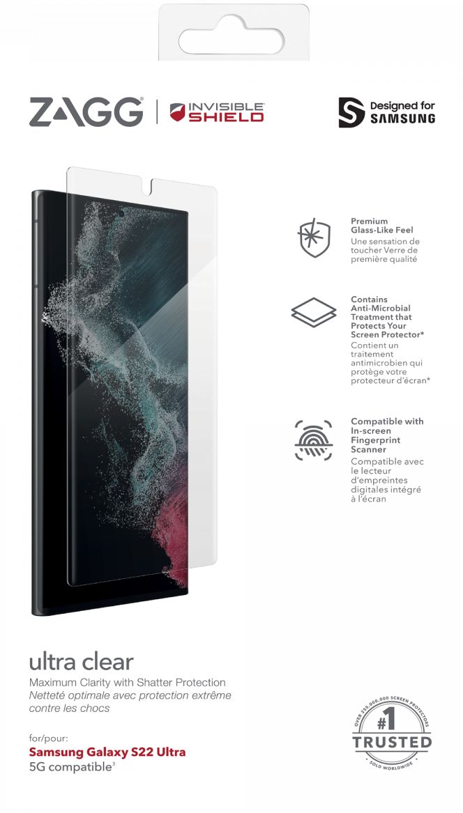 InvisibleShield Ultra Clear+ Samsung Galaxy S22 Ultra Screen Protector