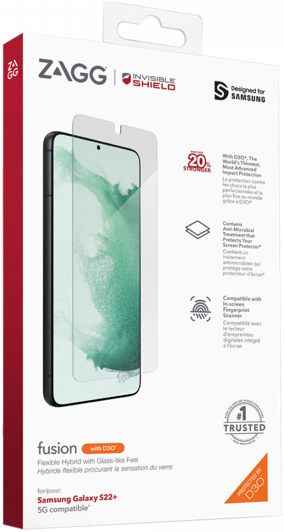 InvisibleShield Fusion D3O Samsung Galaxy S22 Plus Screen Protector afbeelding 1