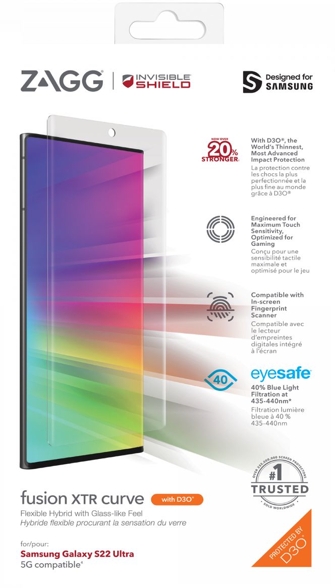 InvisibleShield Samsung S22 Ultra Screen Protector Blue Light Filter afbeelding 11