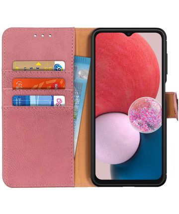 KHAZNEH Samsung Galaxy A13 4G Hoesje Portemonnee Book Case Roze Hoesjes
