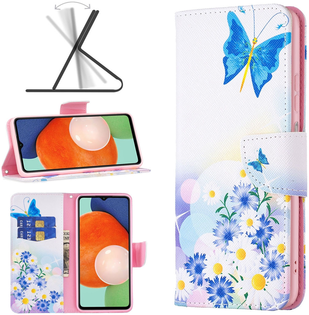 Samsung Galaxy A13 4G Hoesje Portemonnee Book Case Vlinder Print afbeelding 4