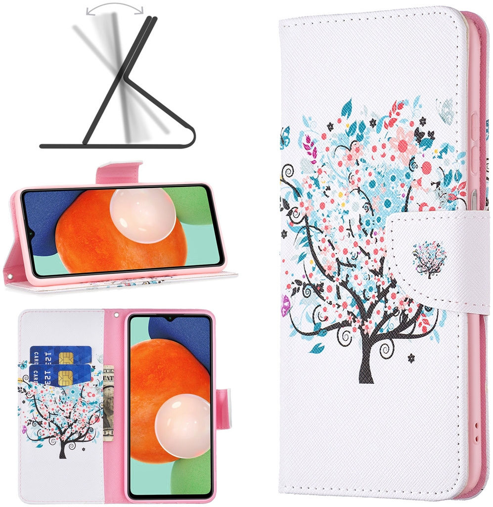 Samsung Galaxy A13 4G Hoesje Portemonnee Book Case Tree Print afbeelding 5