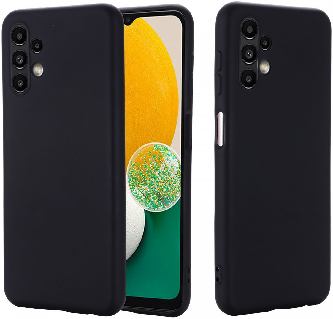 Samsung Galaxy A13 4G Hoesje Siliconen Back Cover Zwart afbeelding 2