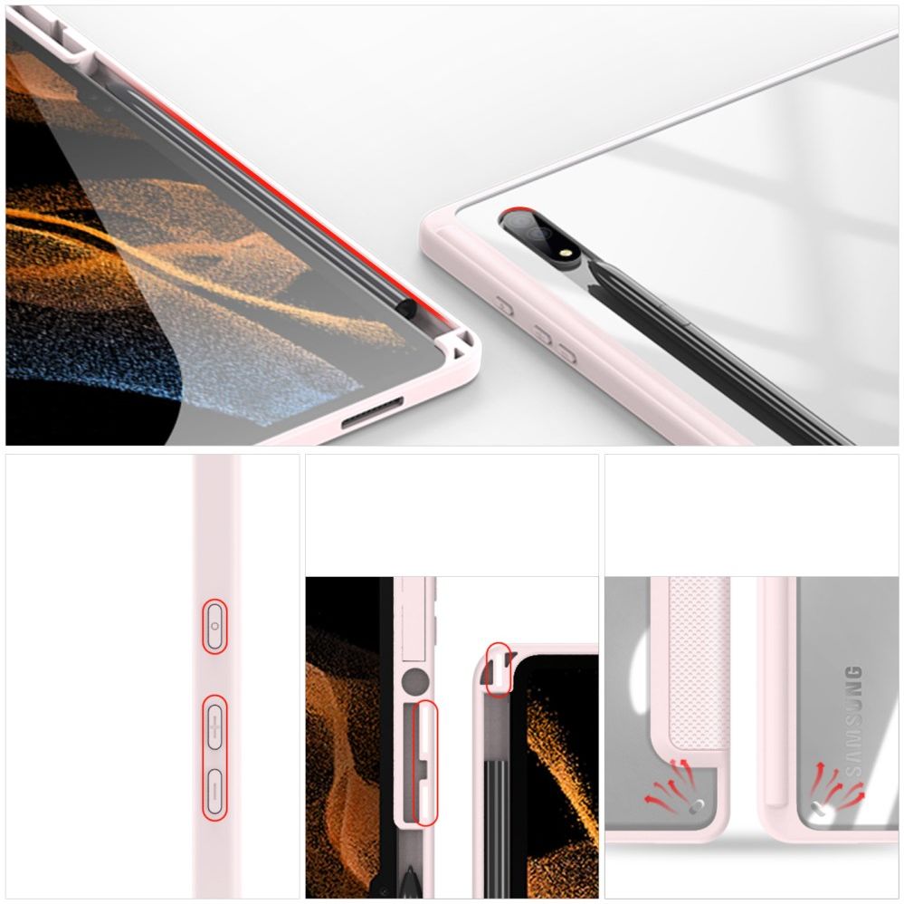 Dux Ducis Toby Samsung Galaxy Tab S8 Ultra Hoes Book Case Roze afbeelding 7