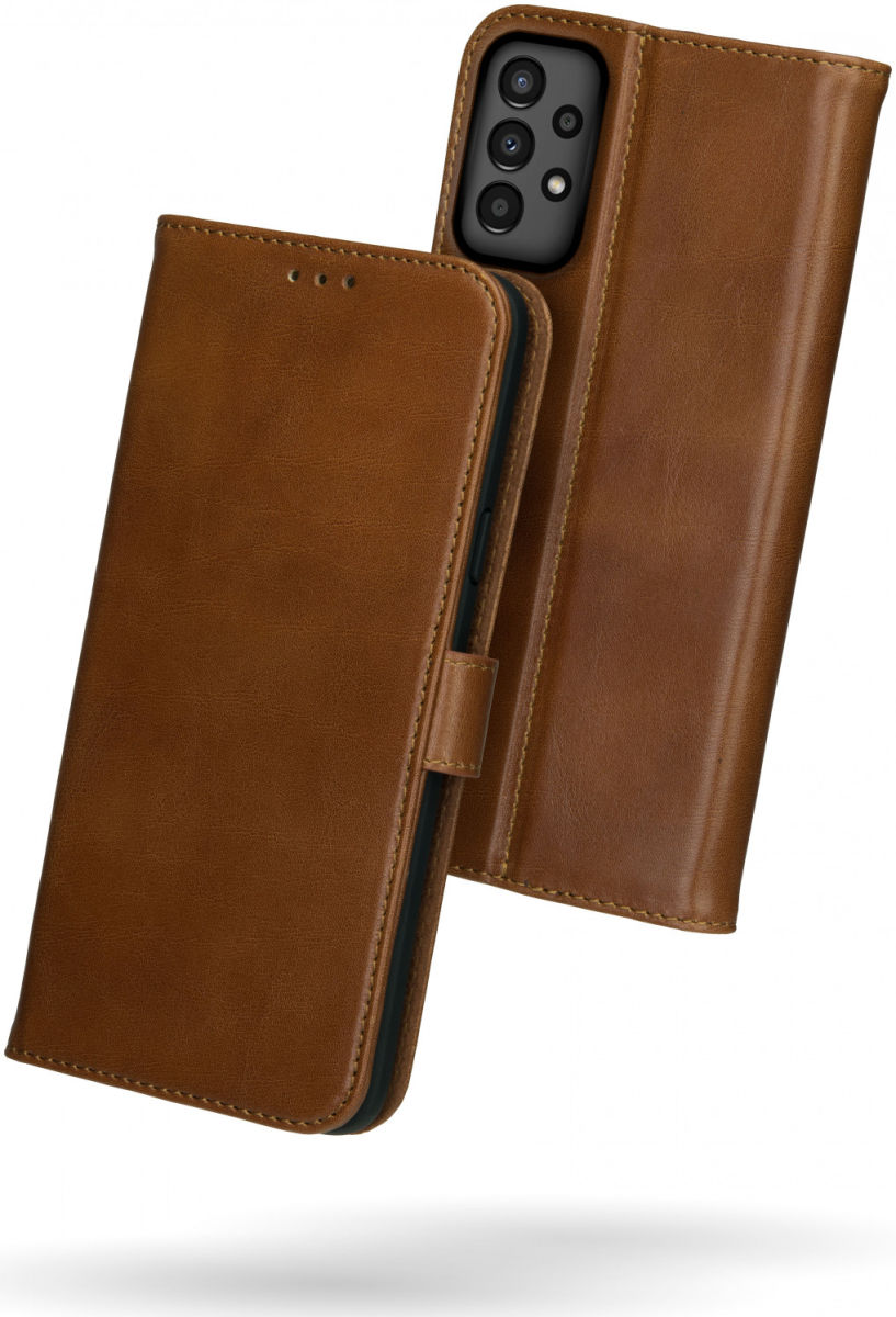 Rosso Deluxe Samsung Galaxy A13 4G Hoesje Wallet Case Echt Leer Bruin afbeelding 2
