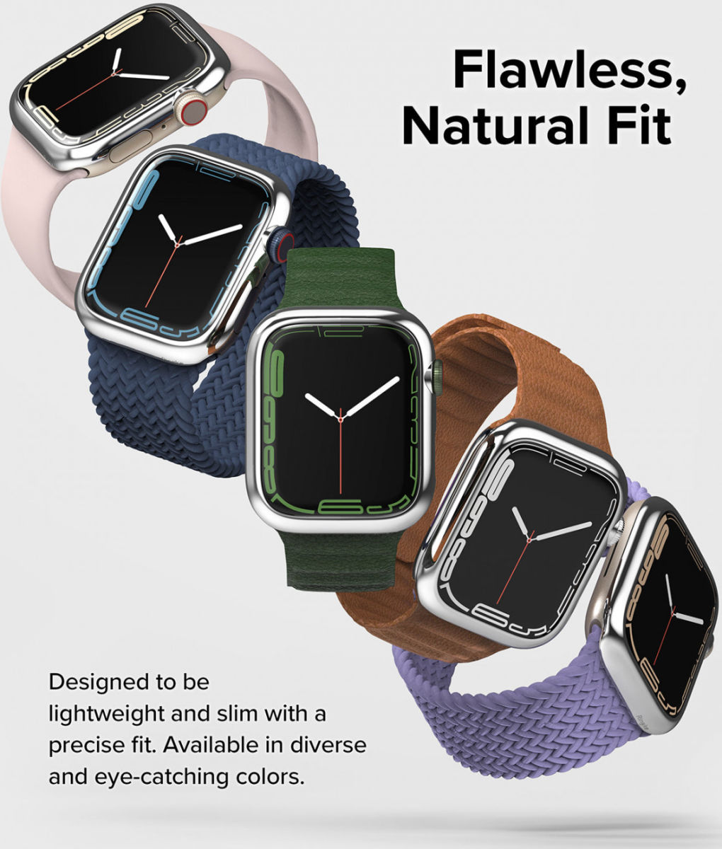 Ringke Bezel Styling Apple Wactch 7/8/9 41MM Randbeschermer Zilver afbeelding 3
