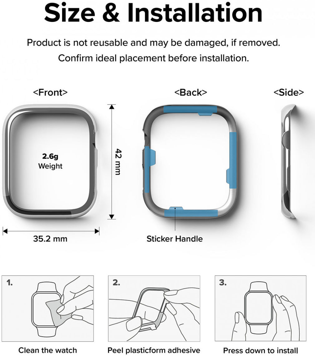 Ringke Bezel Styling Apple Wactch 7/8/9 41MM Randbeschermer Zilver afbeelding 8