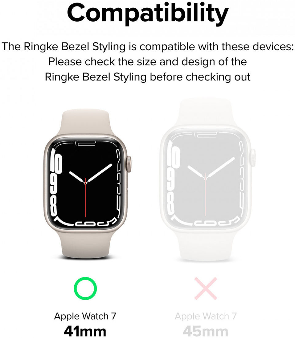 Ringke Bezel Styling Apple Wactch 7/8/9 41MM Randbeschermer Zwart afbeelding 3