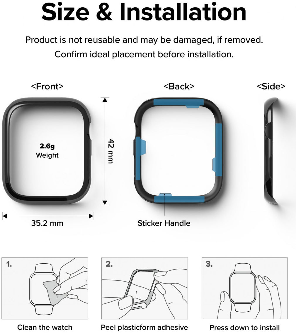 Ringke Bezel Styling Apple Wactch 7/8/9 41MM Randbeschermer Zwart afbeelding 4