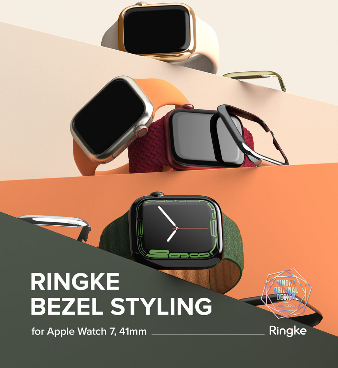 Ringke Bezel Styling Apple Wactch 7/8/9 41MM Randbeschermer Zwart afbeelding 5