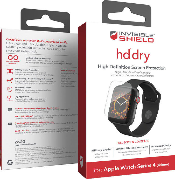 InvisibleShield HD Dry Apple Watch 44MM Screen Protector Full Screen afbeelding 2