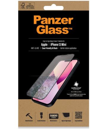 PanzerGlass iPhone 13 Mini Screen Protector Anti-Glare Case Friendly Screen Protectors