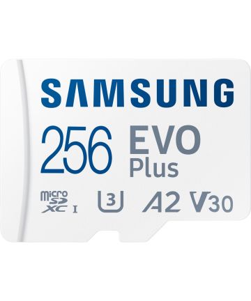 Samsung EVO Plus MicroSDXC Geheugenkaart (2021) met Adapter 256GB Wit Geheugenkaarten