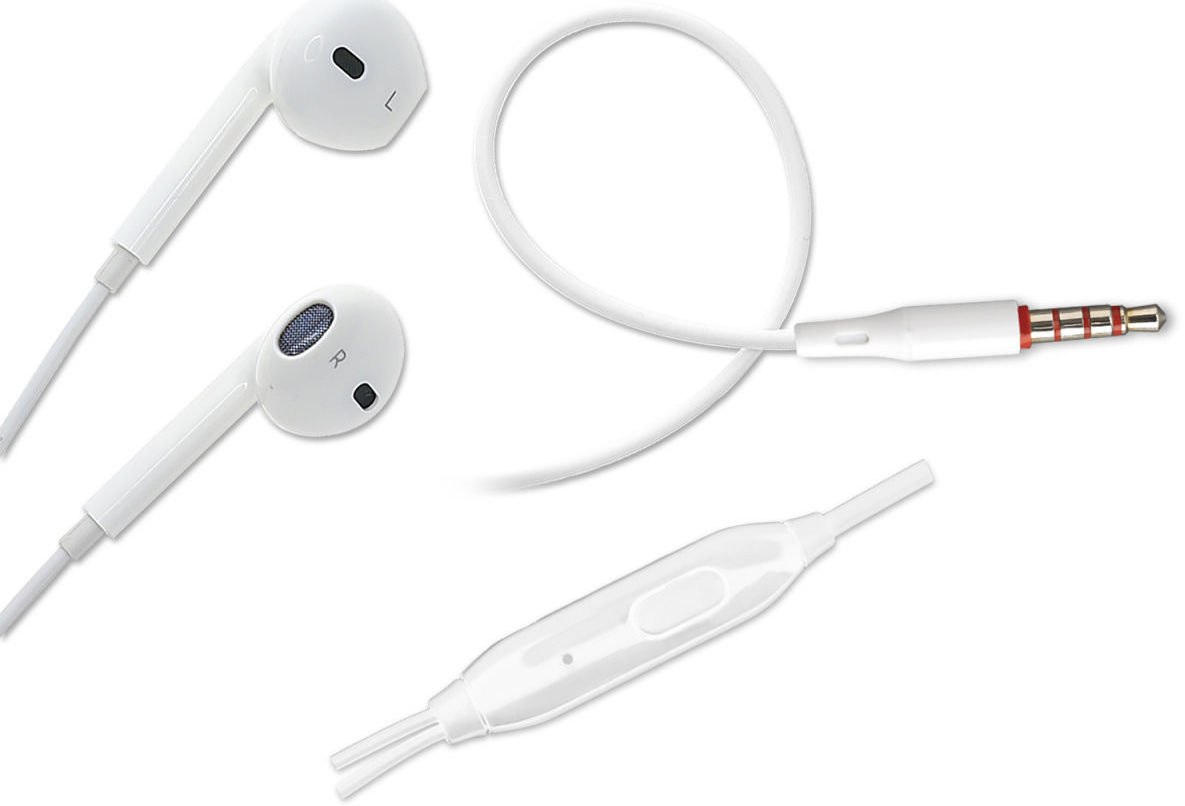 4smarts Headset 3.5mm Jack Oortjes Met Microfoon Wit afbeelding 2