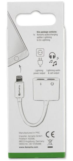 4smarts Splitter Apple Lightning naar 2x Apple Lightning Wit afbeelding 3