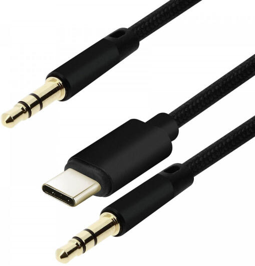 4Smarts 3.5mm Jack naar 3.5mm Jack / USB-C Aux Kabel 1.2 Meter Zwart afbeelding 2