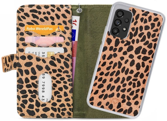 Mobilize Gelly Wallet Zipper Samsung Galaxy A53 Hoesje Olive Leopard afbeelding 1