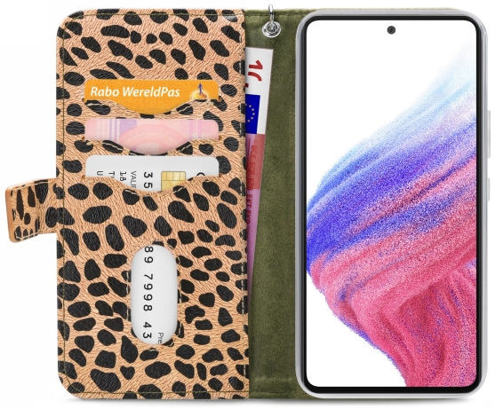 Mobilize Gelly Wallet Zipper Samsung Galaxy A53 Hoesje Olive Leopard afbeelding 4