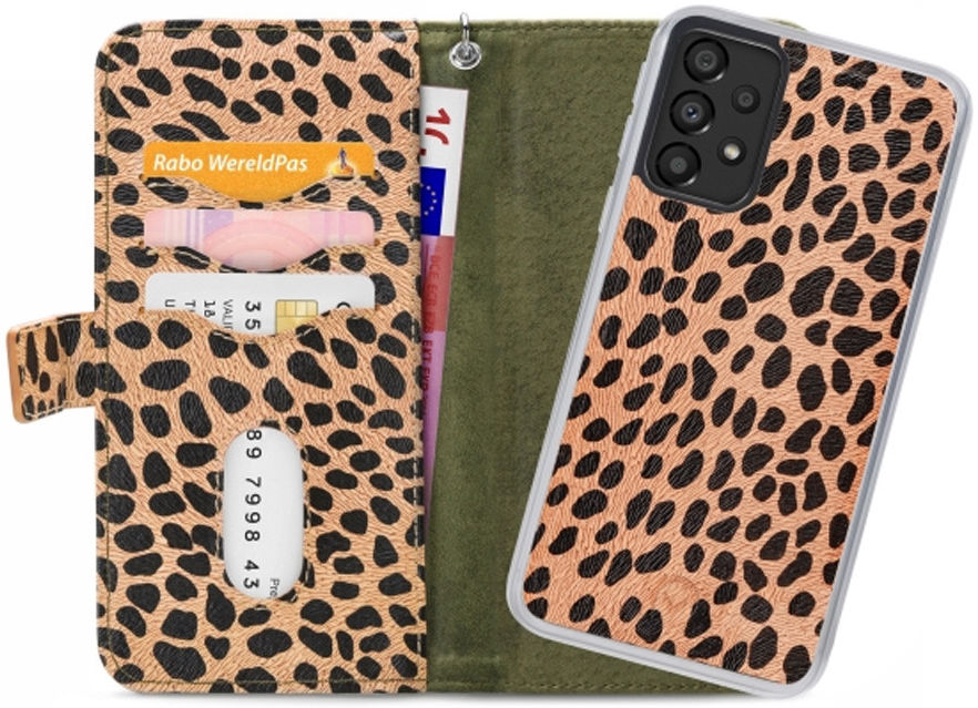 Mobilize Gelly Wallet Zipper Samsung Galaxy A33 Hoesje Olive Leopard afbeelding 1