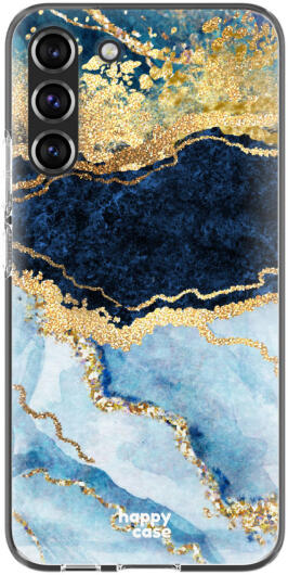 HappyCase Samsung Galaxy S22 Hoesje Flexibel TPU Blauw Marmer Print afbeelding 1