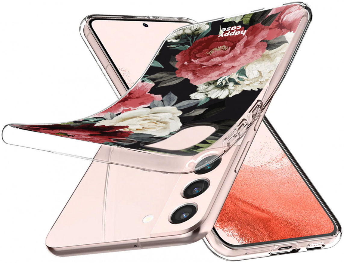 HappyCase Samsung Galaxy S22 Hoesje Flexibel TPU Rozen Print afbeelding 4