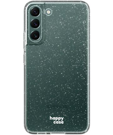 HappyCase Samsung Galaxy S22 Hoesje Flexibel TPU Glitter Print Hoesjes