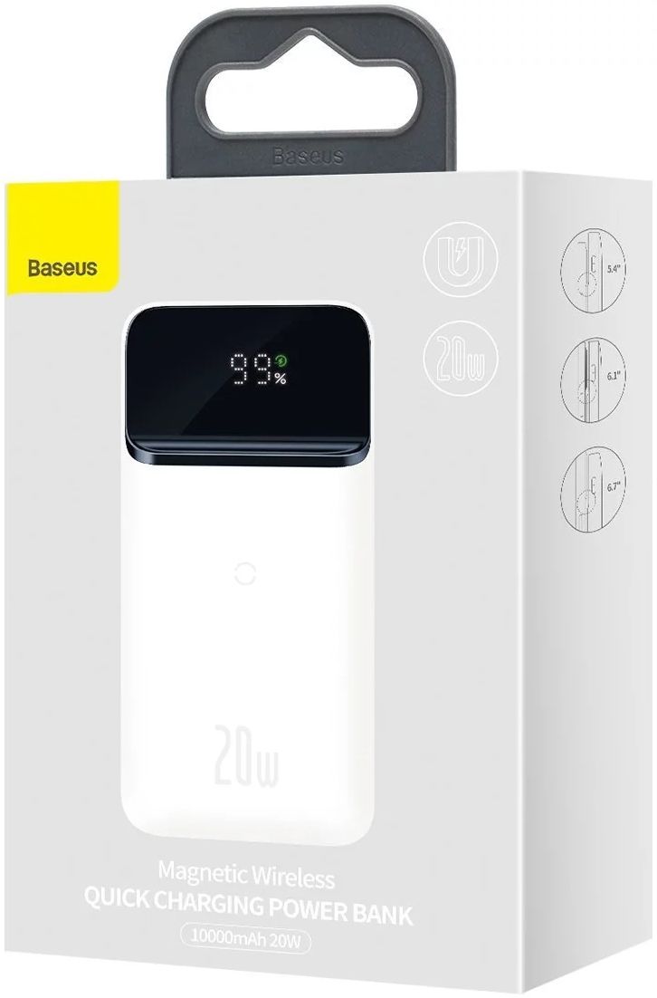 Baseus Powerbank 10.000 mAh 20W Geschikt voor Apple MagSafe Wit afbeelding 15