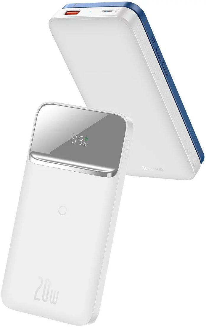 Baseus Powerbank 10.000 mAh 20W Geschikt voor Apple MagSafe Wit afbeelding 2