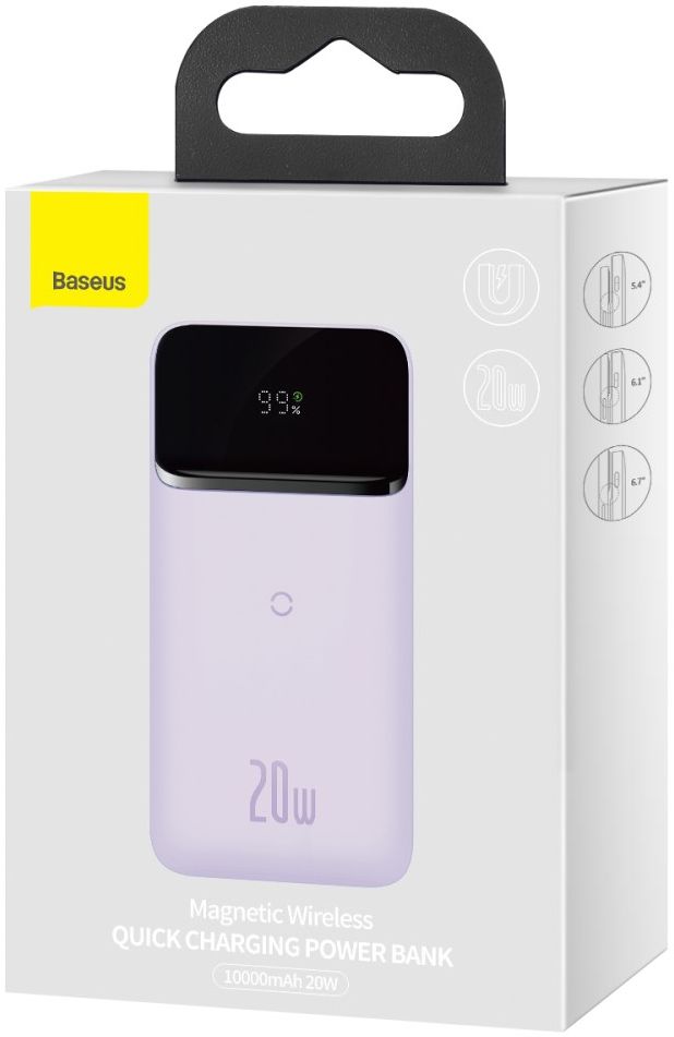 Baseus Powerbank 10.000 mAh 20W Geschikt voor Apple MagSafe Paars afbeelding 13