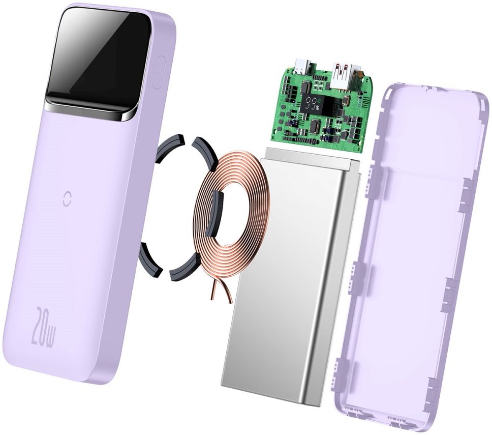 Baseus Powerbank 10.000 mAh 20W Geschikt voor Apple MagSafe Paars afbeelding 11
