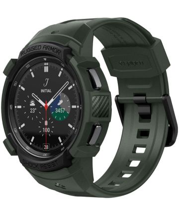 Spigen Rugged Armor Pro Samsung Galaxy Watch 4 46MM Case Bandje Groen Cases