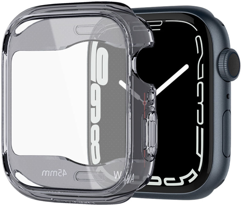 Spigen Ultra Hybrid Apple Watch 7/8/9 45MM Hoesje Full Screen Grijs afbeelding 2