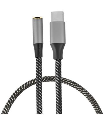 4smarts USB-C naar 3.5mm Jack (Female) Aux Kabel Connector Grijs Kabels