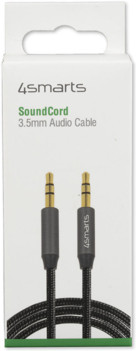4smarts SoundCord 3.5mm Jack naar 3.5mm Jack Aux Kabel 1 Meter Zwart afbeelding 2