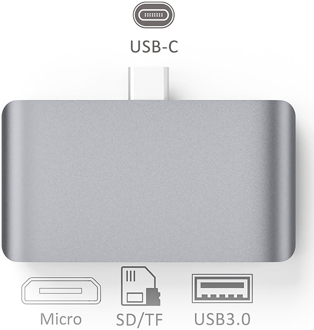 4smarts 3-in-1 Hub USB-C naar USB 3.0 / microUSB / Kaartlezer SD/TF afbeelding 3