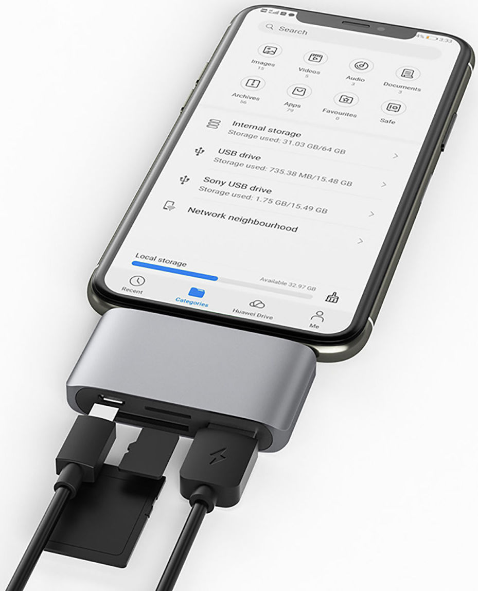 4smarts 3-in-1 Hub USB-C naar USB 3.0 / microUSB / Kaartlezer SD/TF afbeelding 4