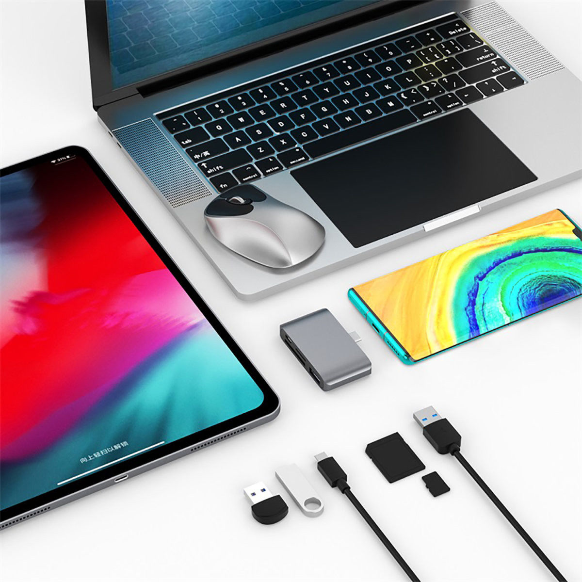 4smarts 3-in-1 Hub USB-C naar USB 3.0 / microUSB / Kaartlezer SD/TF afbeelding 6
