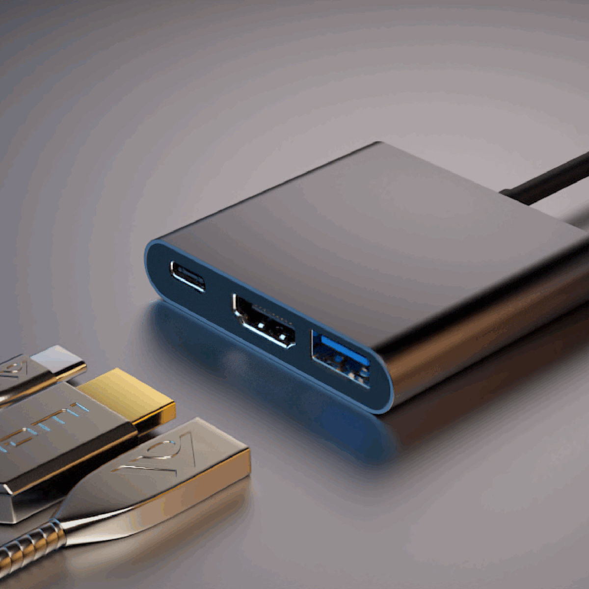 4smarts 3-in-1 Hub USB-C naar USB 3.0 / USB-C 3.0 / HDMI 4K@30Hz afbeelding 2