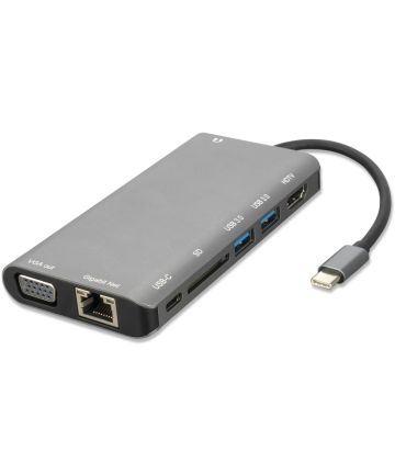 4smarts Hub USB-C naar USB-C/Ethernet/3.5mm/HDMI/USB 3.0/Card Reader Kabels