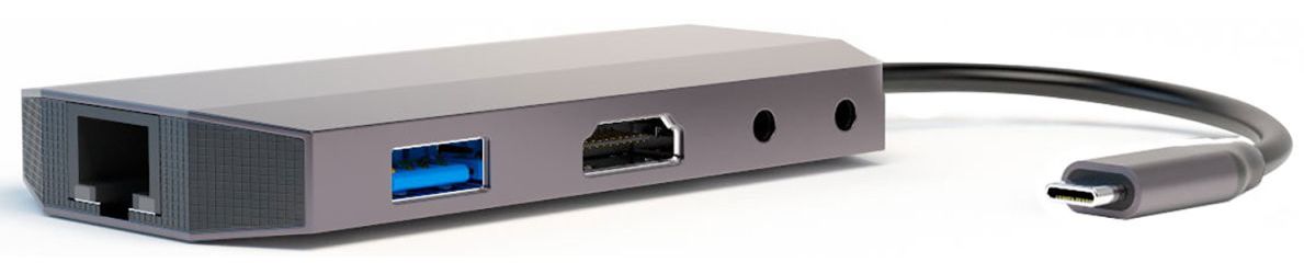 4Smarts 9-in-1 Hub LAN/USB-A/USB-C/3.5mm/SD-kaart Ingang Space Gray afbeelding 1