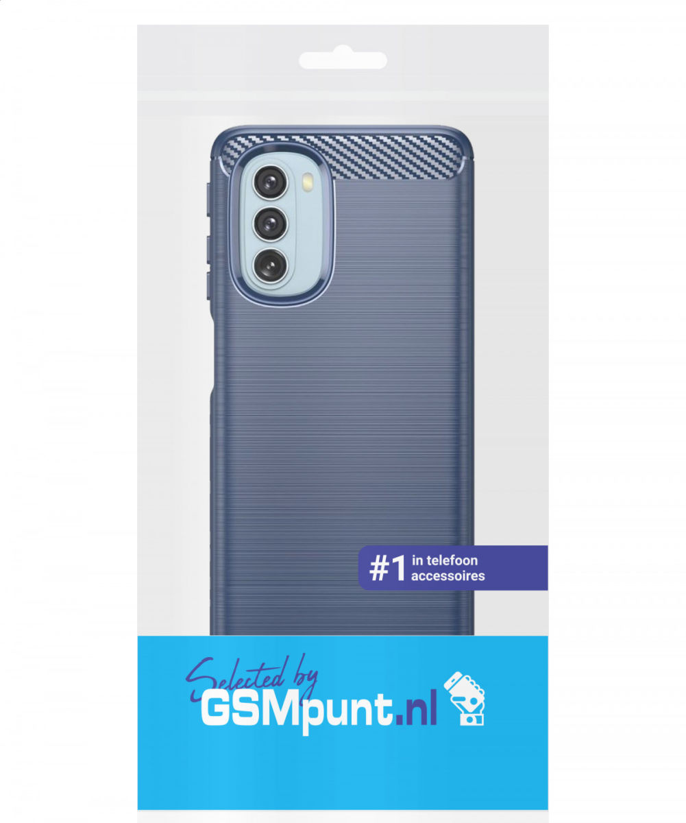 Motorola Moto G51 5G Hoesje Geborsteld TPU Back Cover Blauw afbeelding 2