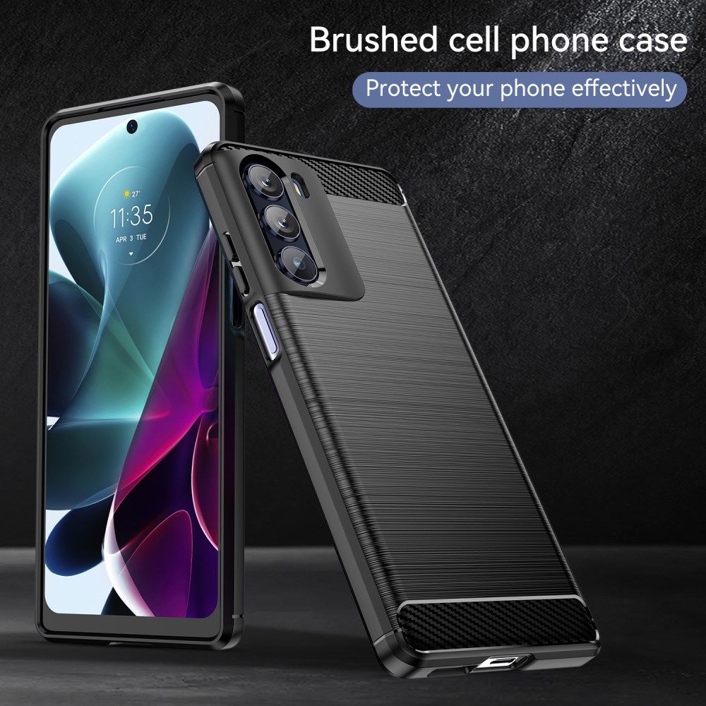 Motorola Moto G200 5G Hoesje Geborsteld TPU Back Cover Zwart afbeelding 6