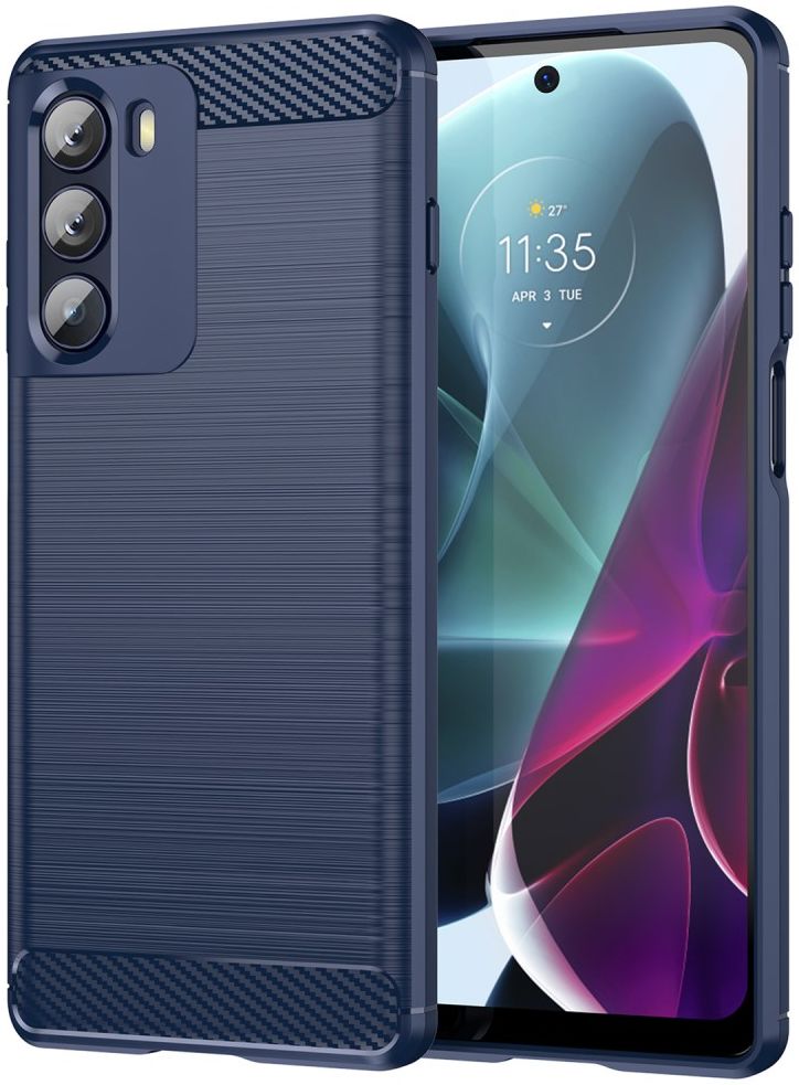 Motorola Moto G200 5G Hoesje Geborsteld TPU Back Cover Blauw afbeelding 1