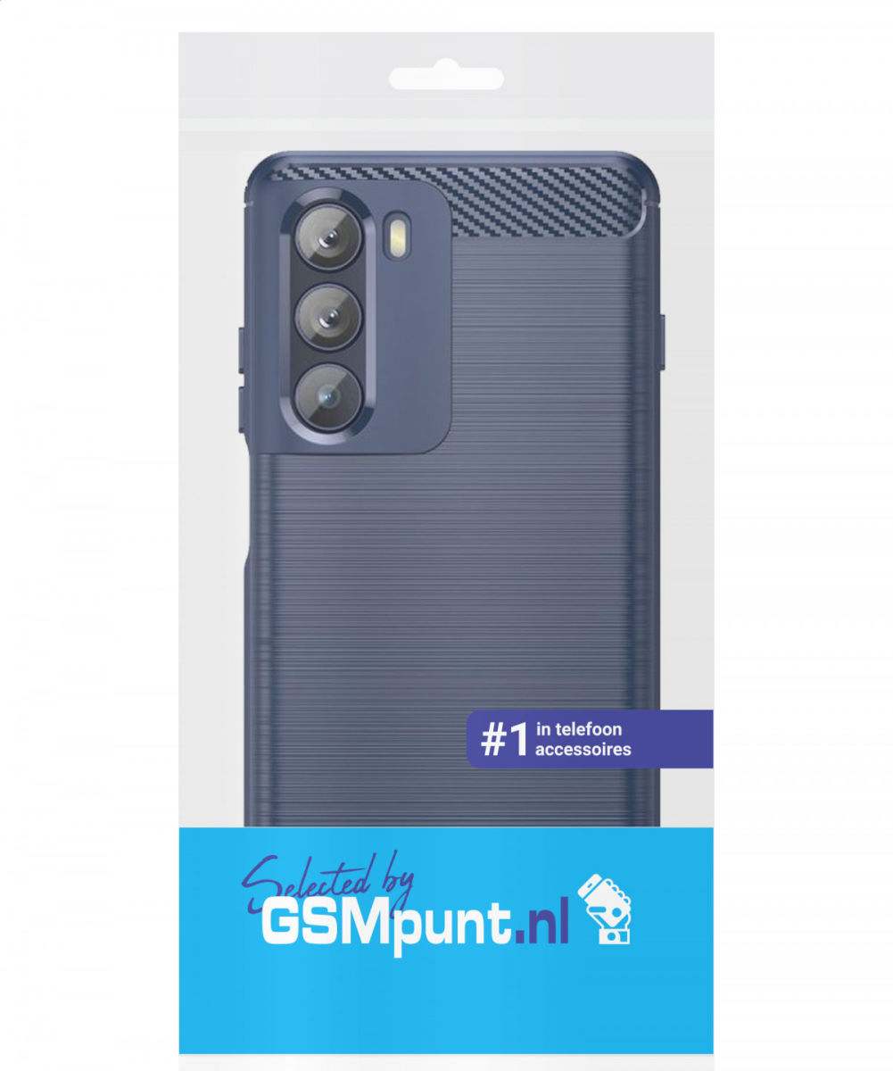 Motorola Moto G200 5G Hoesje Geborsteld TPU Back Cover Blauw afbeelding 2