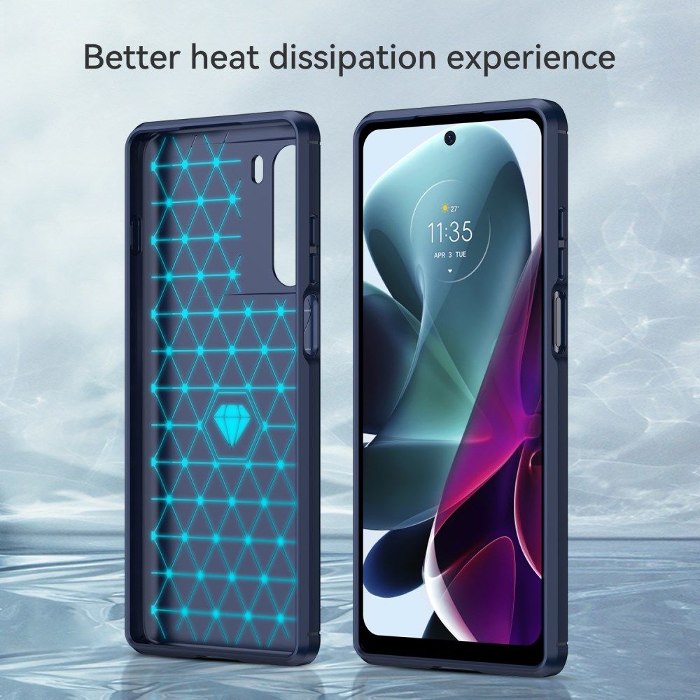 Motorola Moto G200 5G Hoesje Geborsteld TPU Back Cover Blauw afbeelding 5